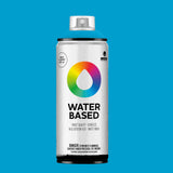 Water-based spray can cerulean blue