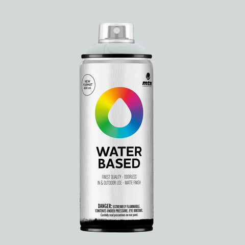 Water-based spray paint can neutral grey pale