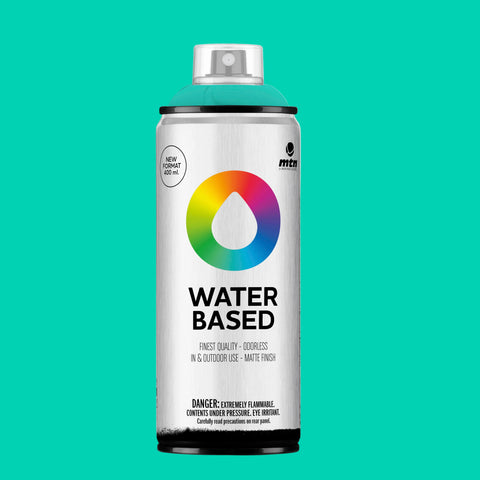 Water-based spray paint can turquoise green