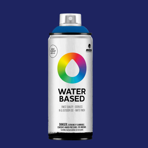 Water-based spray paint can ultramarine blue
